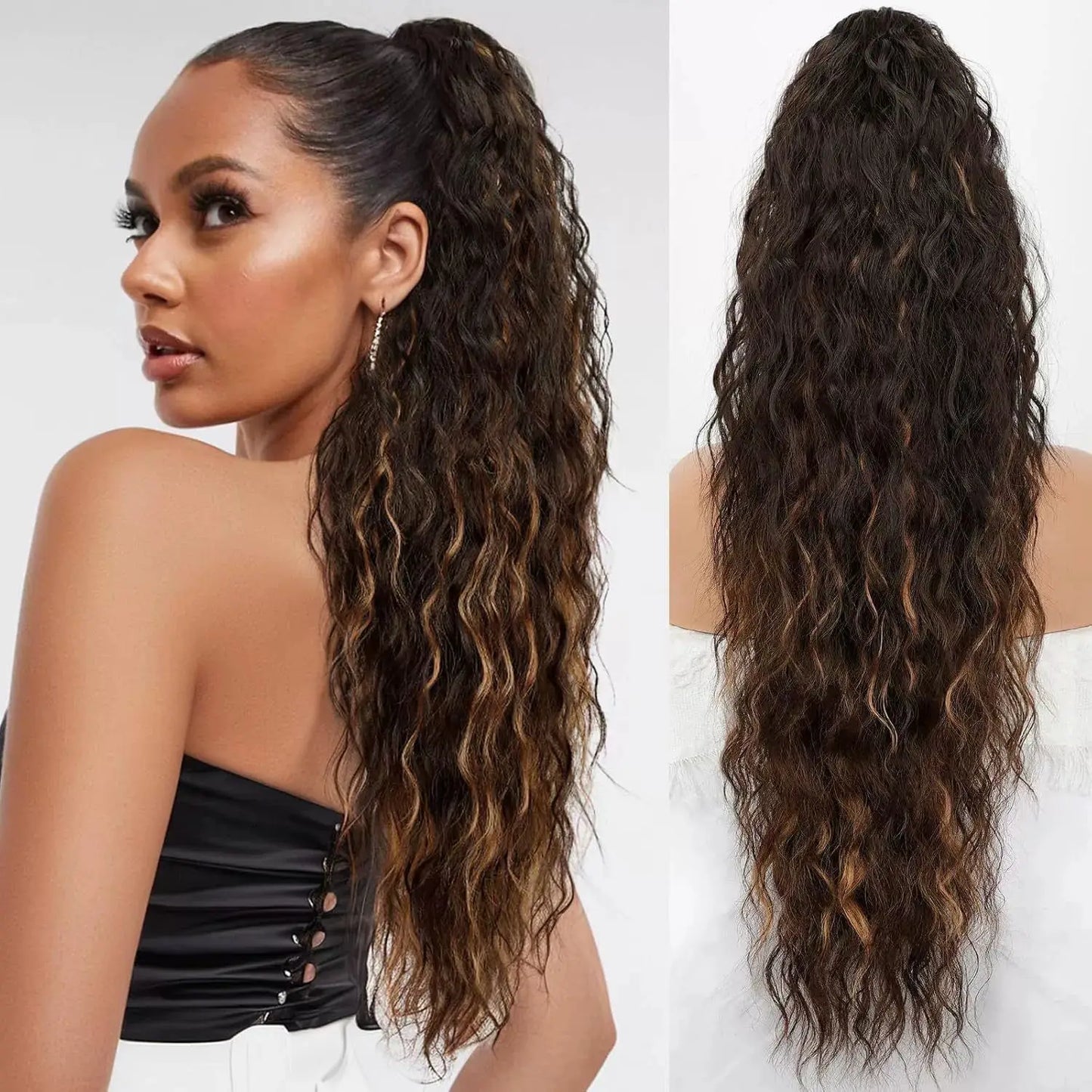 Wig Clip, Ponytail, Water Ripple, Long Curly Hair, Fluffy Long Curly Hair, Ponytail