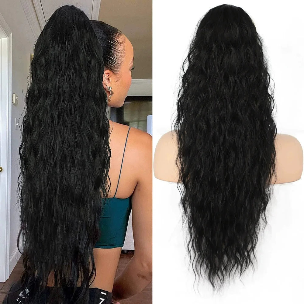Wig Clip, Ponytail, Water Ripple, Long Curly Hair, Fluffy Long Curly Hair, Ponytail